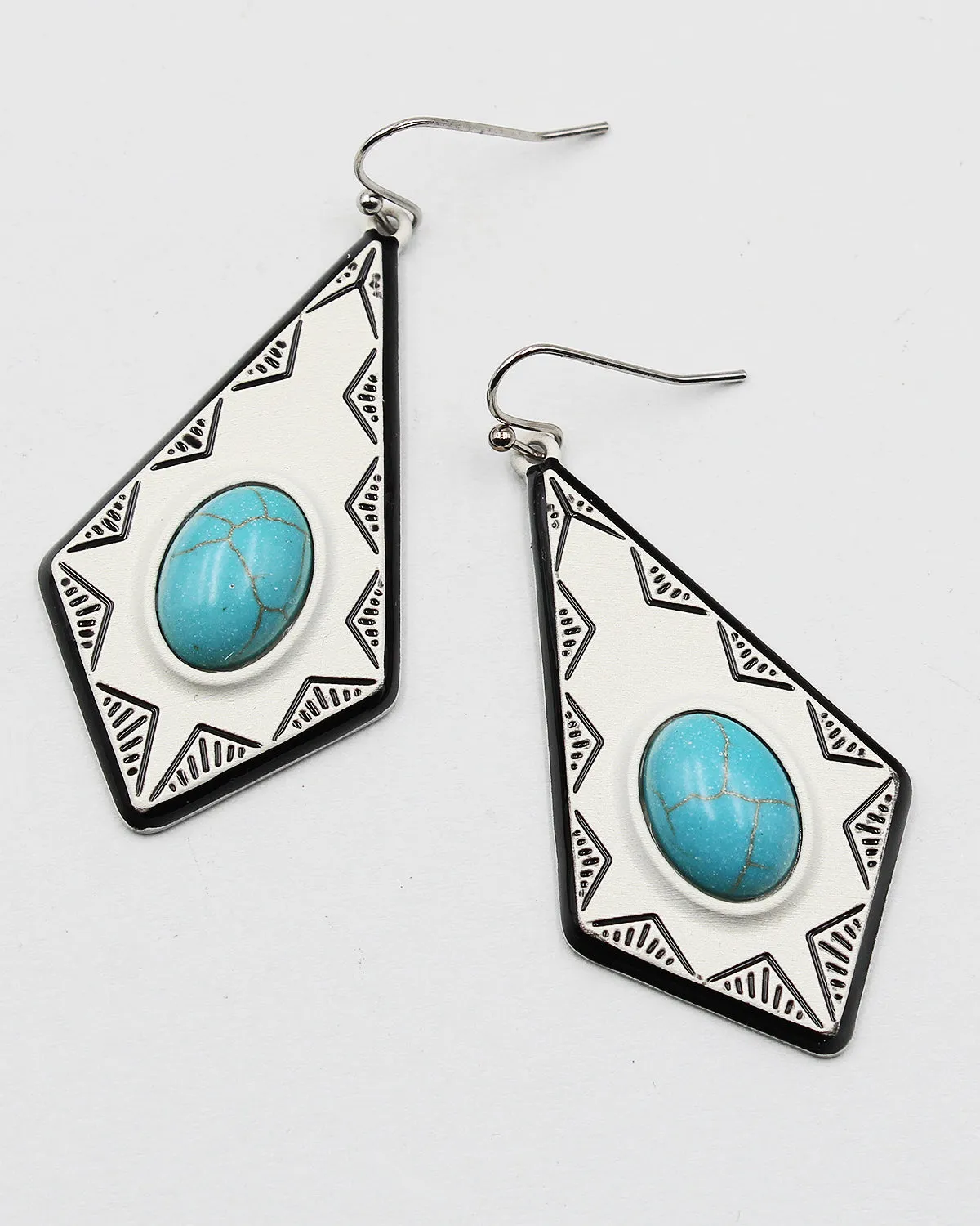 Turquoise Center Stone Western Dangle Earrings