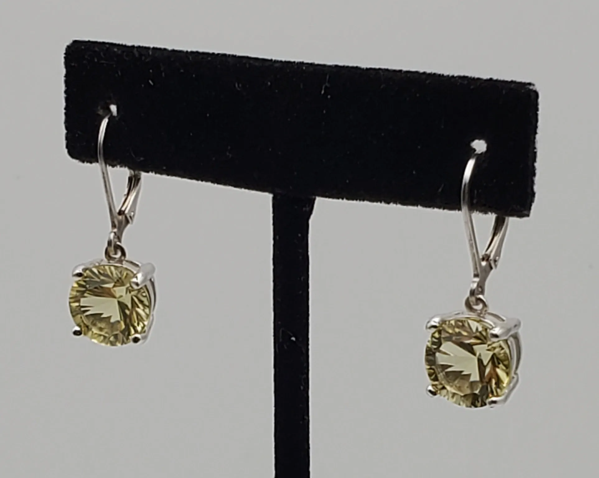 Vintage Sterling Silver Citrine Dangle Earrings