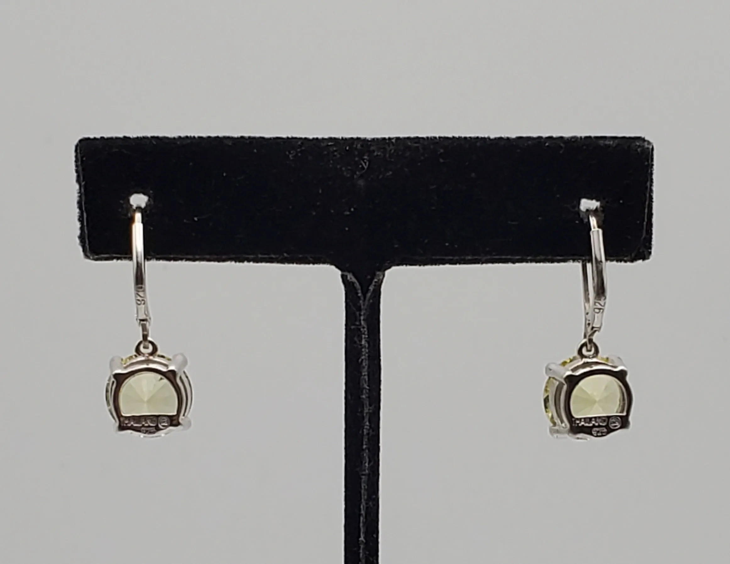 Vintage Sterling Silver Citrine Dangle Earrings