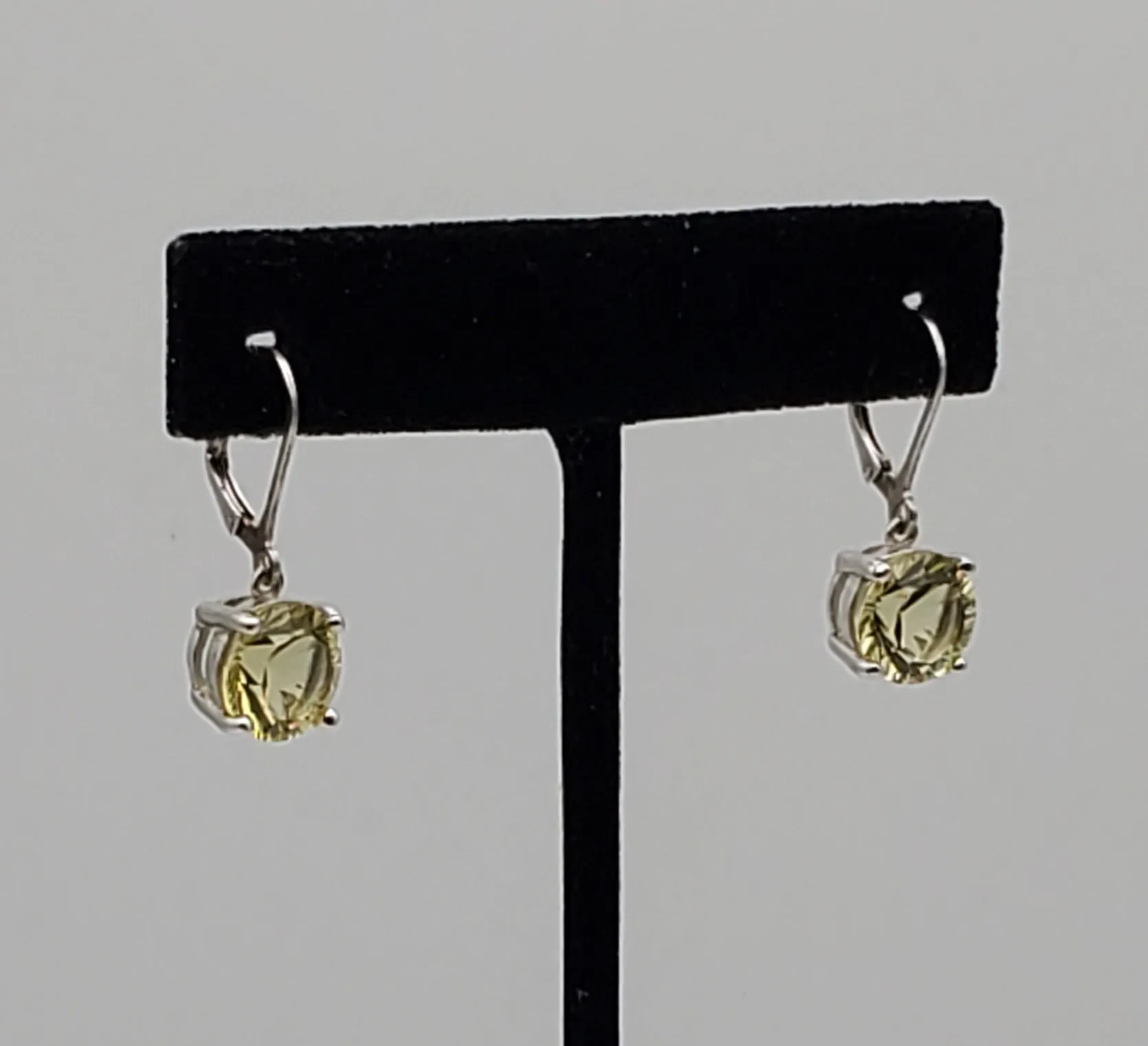 Vintage Sterling Silver Citrine Dangle Earrings