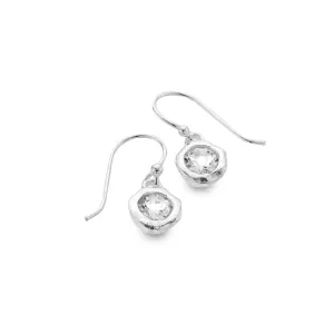 White topaz rock earrings