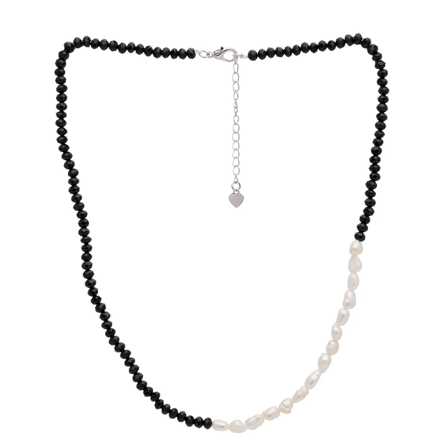 Women's Girl's Beaded Choker Necklace - Natural Gemstones and Freshwater Pearl Necklace