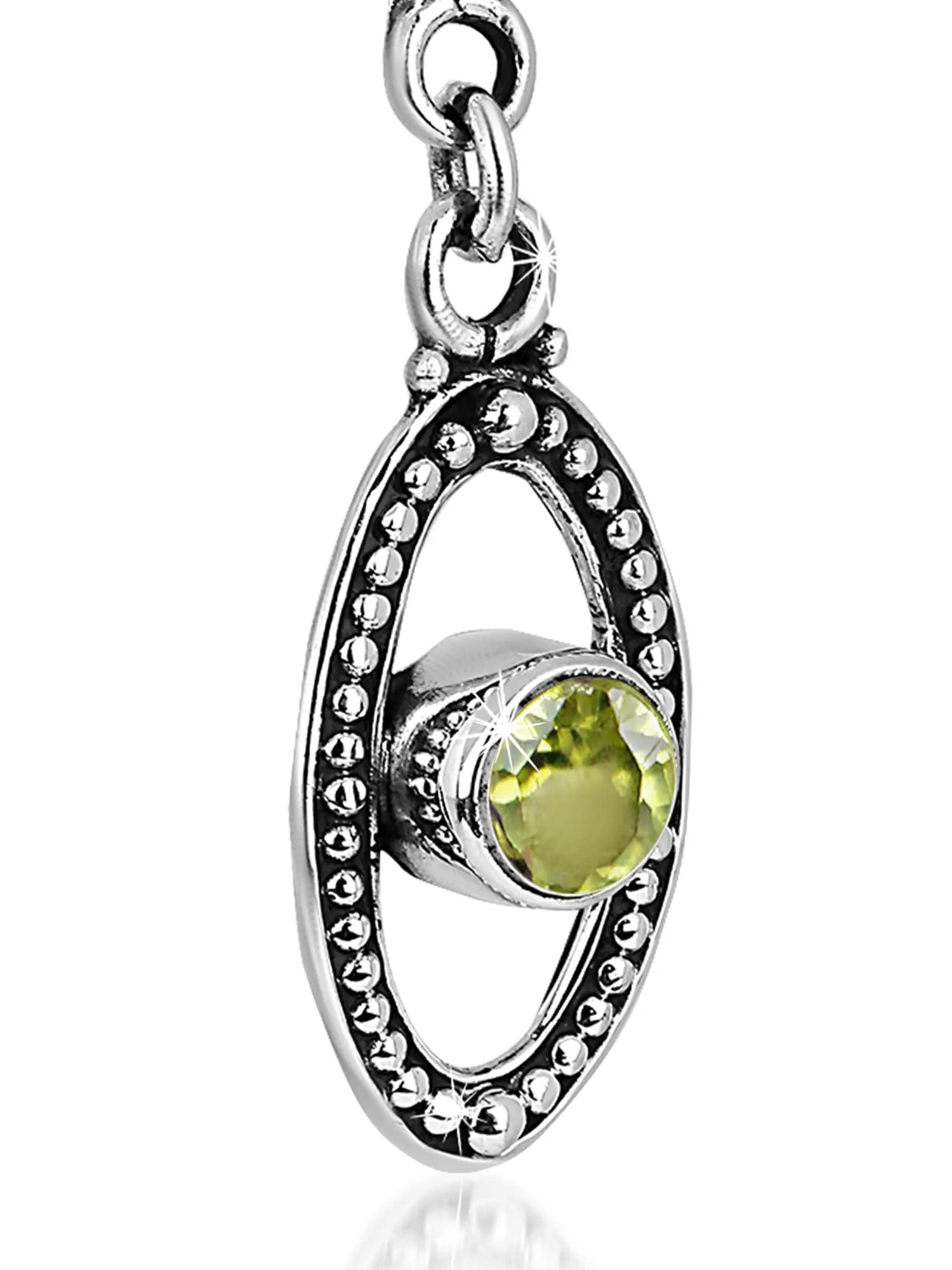 Yellow Chimes Gemstone Peridot Quartz 925 Sterling Silver Hallmark and Certified Purity Drop Earrings for Women and Girls