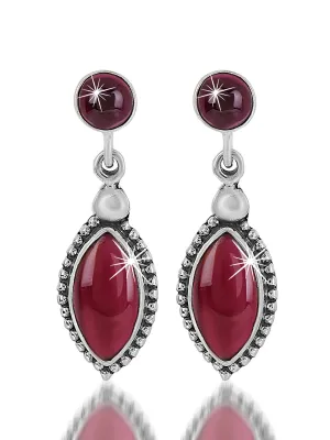 Yellow Chimes Gemstone Ruby Quartz 925 Sterling Silver Hallmark and Certified Purity Drop Earrings for Women and Girls